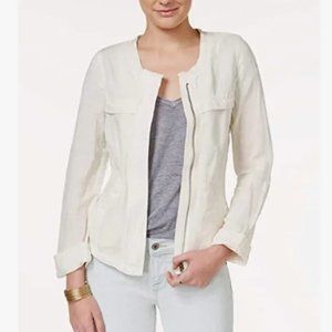 Lucky Brand Ivory Linen Jacket XL